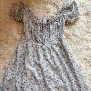 SHEIN White and Blue Floral Dress Size XS